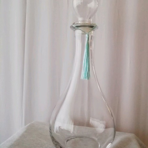 Glass bottle like new, elegant for wine and water