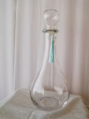 Glass bottle like new, elegant for wine and water