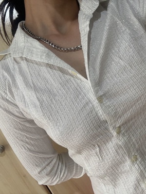Moritz shirt like new, white and gray, size M