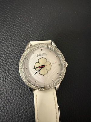 Folli Follie women's watch like new with white strap and crystals