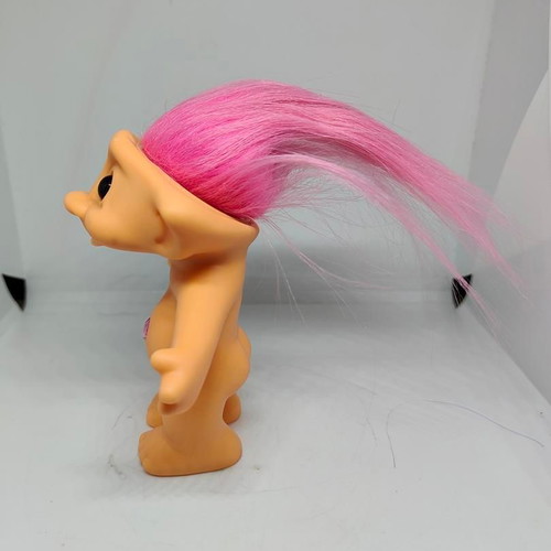 Collectible Efxoulis Troll Doll with Pink Hair and Crystal like new