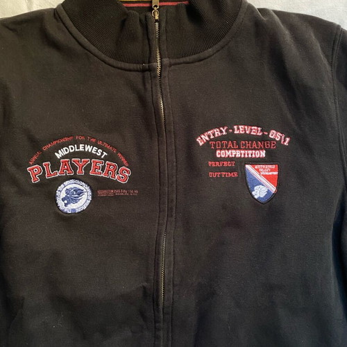 College jacket used, brown, size M