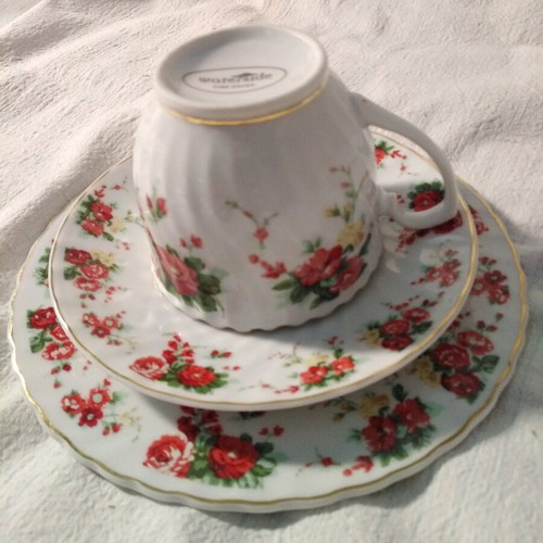 Waterside fine porcelain trio set from England