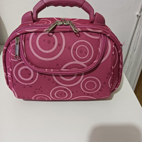 Toiletry bag used, small size, pink fuchsia color