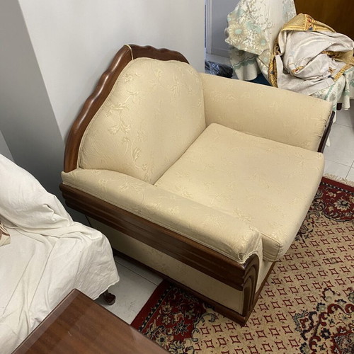 Living room furniture set with triple sofa, double sofa and armchair
