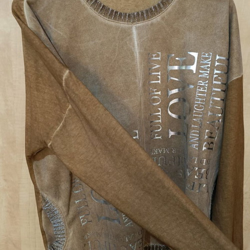 Romano blouse like new, one size, beige and brown