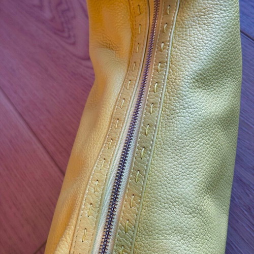 Escada yellow leather handbag used, buckskin leather