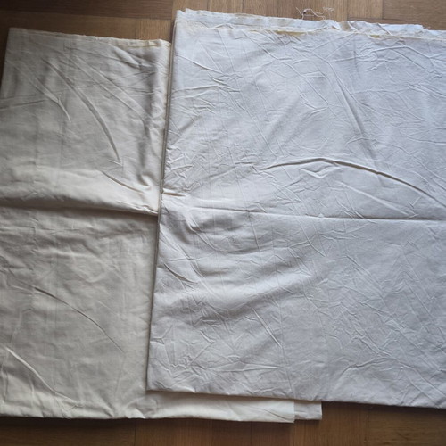 Fabric used, 2 pieces light yellow, dimensions 2x1.29 and 1.98x1.26 m
