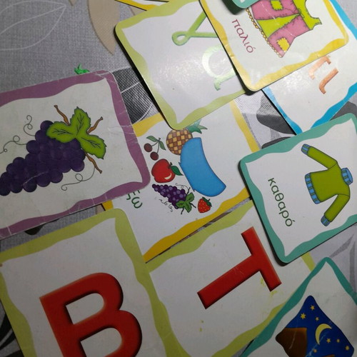 Educational cards used, over 100 pieces
