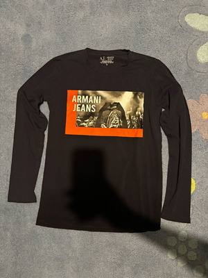 Armani Jeans μπλούζα μακρυμάνικη μαύρη σαν καινούργια, μέγεθος S