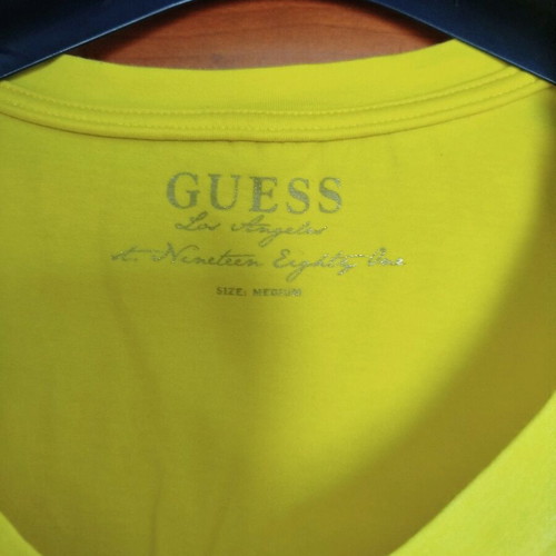 Guess women's t-shirt used, yellow, size S/M