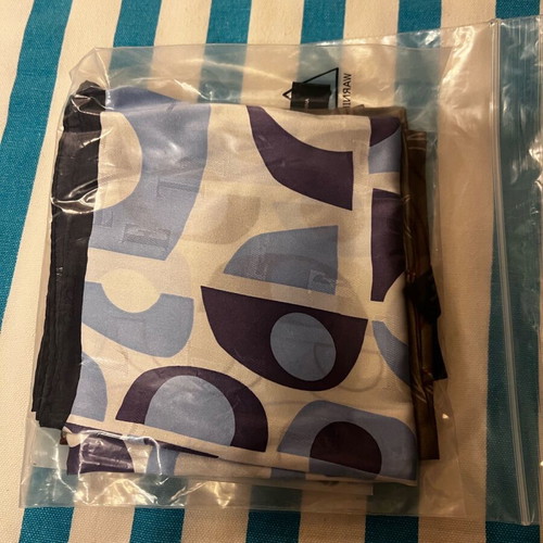 Silk scarf new, beige and blue