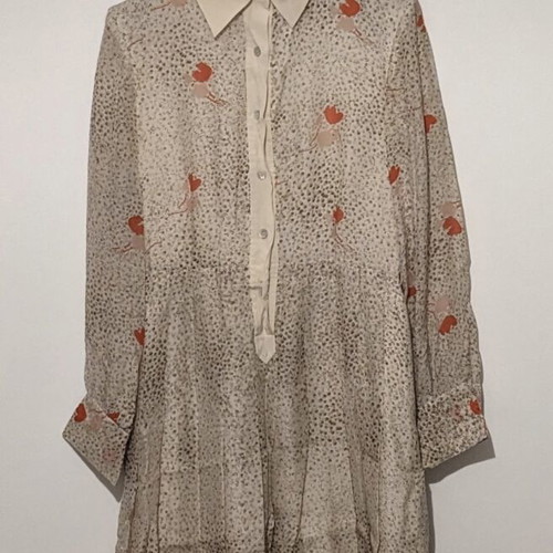Raoul silk dress like new with floral print and collar