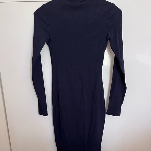 H&M Elastic Dress Dark Blue Used With Gold Buttons