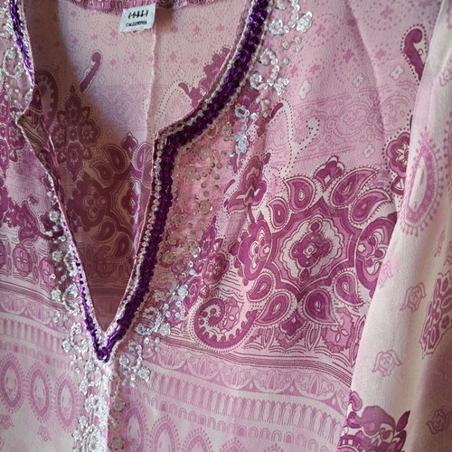 Calzedonia kaftan purple with embroidered sequins new