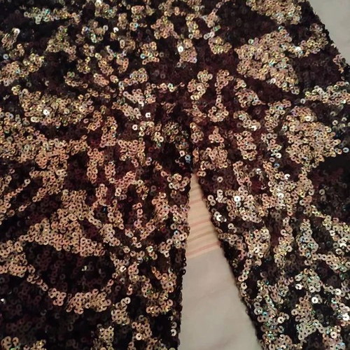 Bershka sequin flared pants, black and silver, size M