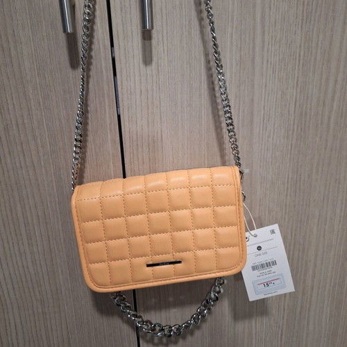Bershka orange shoulder bag new with 2 chains