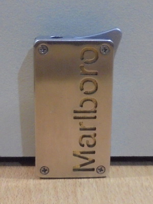 Marlboro advertising collectible metal silver lighter used