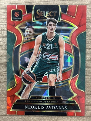 2025-26 Panini Select Euroleague Basketball Neoklis Avdalas Red Ice card like new