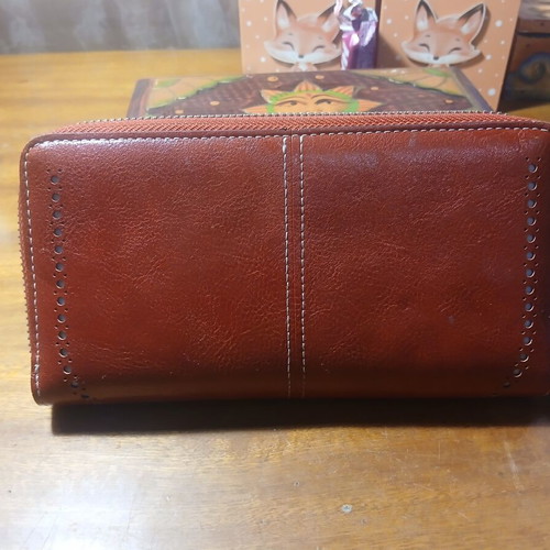 Wallet large, like new, burgundy faux leather with many compartments