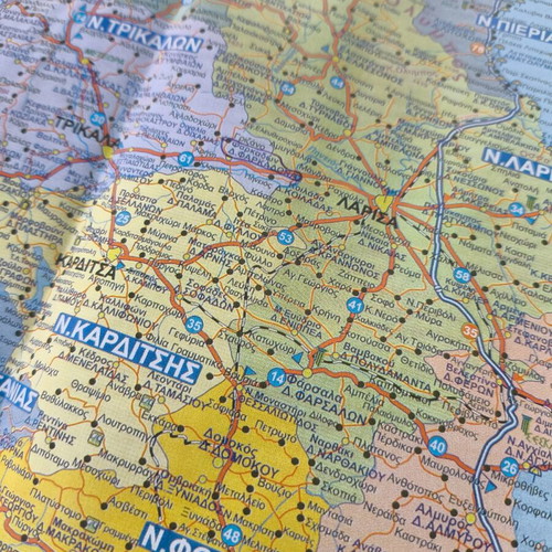 Political and geopolitical map of Greece new 97x67cm
