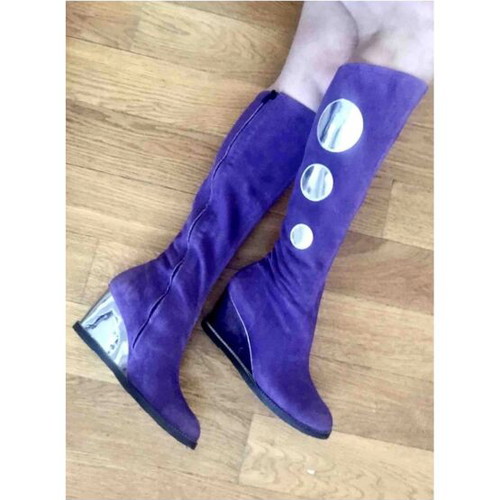 Arche Limited Edition purple suede boots size 36 new with mirror heel