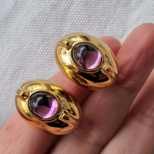 Vintage earrings used with purple stone