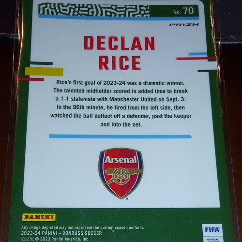 Panini Dunrass Optic Declan Rice silver card 2023-24 like new
