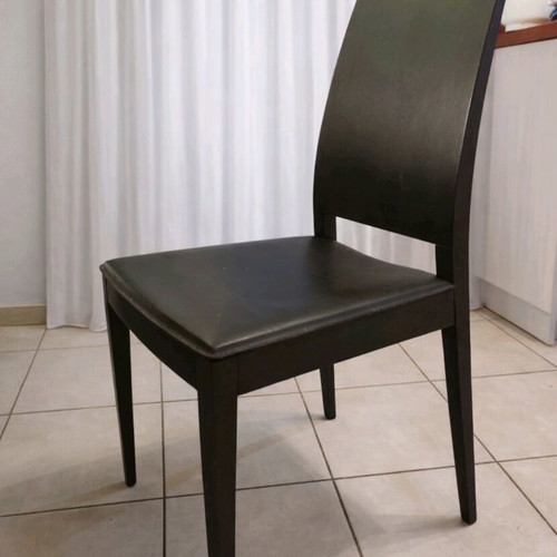 Dining chair used with leatherette, set of 6 pieces