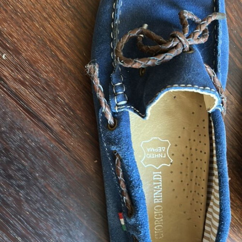 Blue suede leather men's loafers size 45 like new