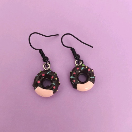 Earrings with donuts new, chocolate design