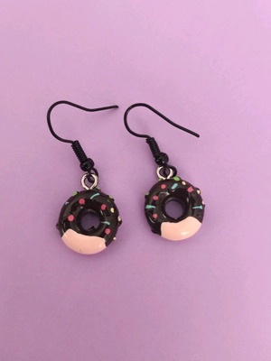 Earrings with donuts new, chocolate design