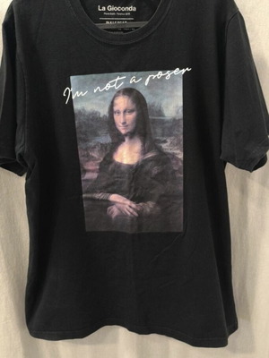 Pull & Bear men's short-sleeve T-shirt XL with Mona Lisa graphic used
