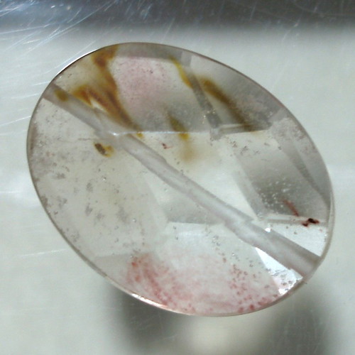 Mineral quartz with oxide inclusions like new