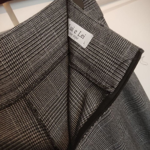 Lui E Lei checked dark grey palazzo pants like new, size L