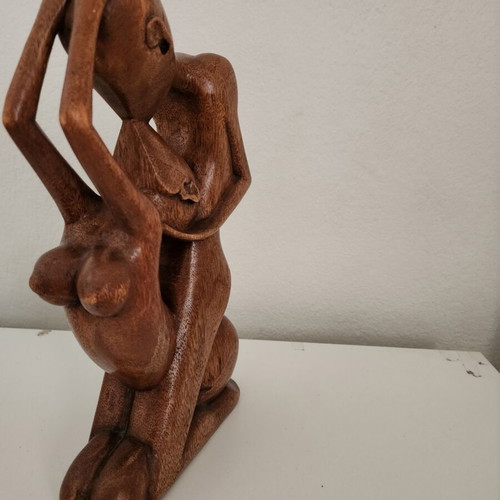 Wooden abstract decorative figurine handmade, like new