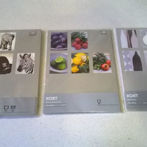 IKEA KORT cards new, 3 sets with animals and fruits