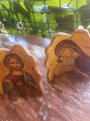 Religious ceramic icons, set of 2