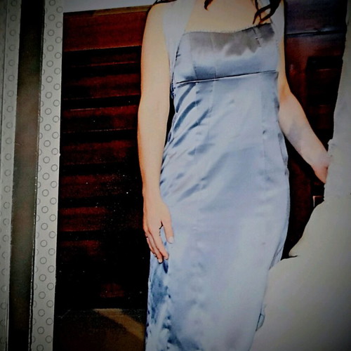 Dress with shiny silver fabric like new, small-medium