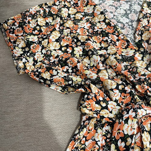 Boho Ditsy Floral Wrap Maxi Dress, multicolor