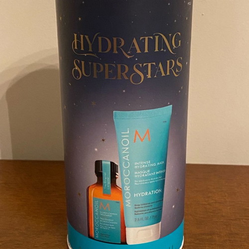 Moroccanoil cylindrical box new, Christmas edition with stars