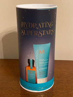 Moroccanoil cylindrical box new, Christmas edition with stars