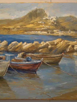 Ελαιογραφία σε καμβά της Μ. Πεταλίδου σαν καινούργιο 70x100 εκ.