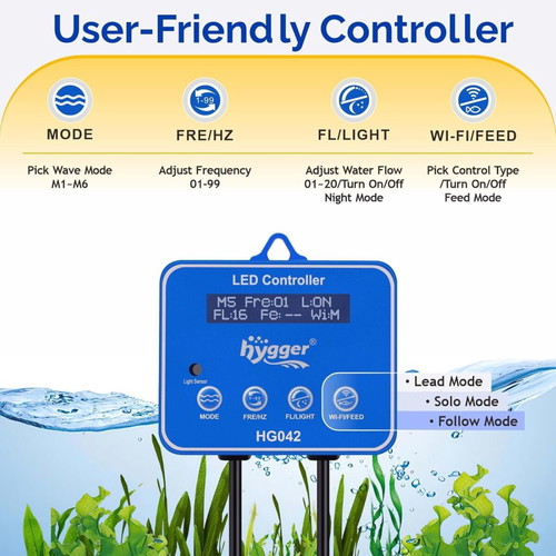 Hygger 10W DC Wave Maker Aquarium Circulation Pump with 6 Wave Modes
