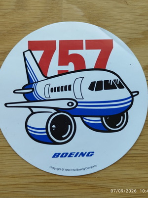 Αυτοκόλλητο Boeing 757 αυθεντικό