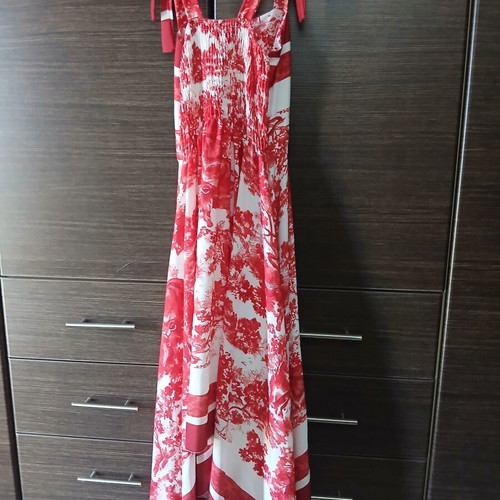Dress, white and red, size S