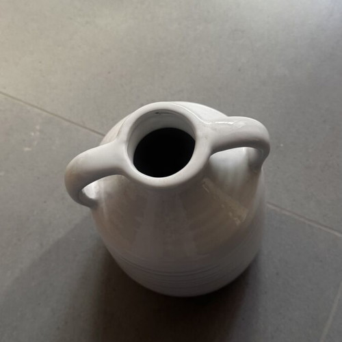 Ceramic vase 20cm height white glossy like new
