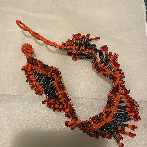 Handmade anklet with orange beads new