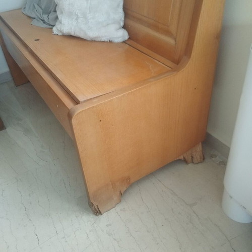 Wooden benches with storage used, set of three