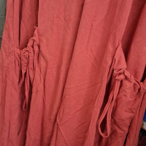 Midi dress coral color with front pockets like new